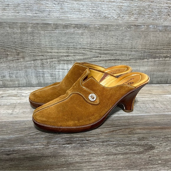 COLE HAAN Womens Leather Suede Mule Clog Kitten Heel Slip on Shoe Size 9 - Picture 2 of 9
